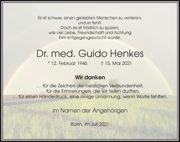 Anzeige von Guido Henkes von General-Anzeiger Bonn