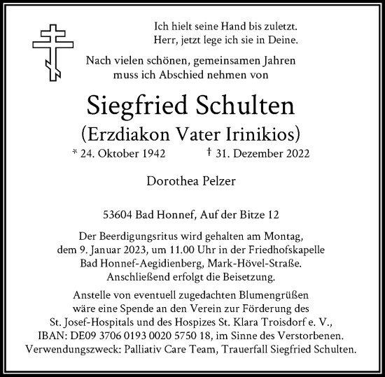 Traueranzeigen Von Siegfried Schulten Ga Trauer De