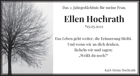 Anzeige von Ellen Hochrath von General-Anzeiger Bonn