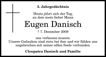 Anzeige von Eugen Danisch von General-Anzeiger Bonn