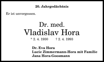 Anzeige von Vladislav Hora von General-Anzeiger Bonn