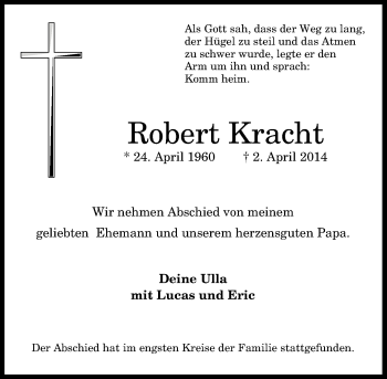 Anzeige von Robert Kracht von General-Anzeiger Bonn