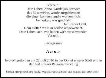 Anzeige von Anna  von General-Anzeiger Bonn