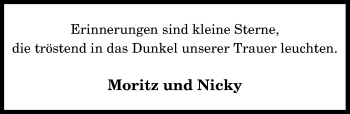 Anzeige von Moritz und Nicky  von General-Anzeiger Bonn
