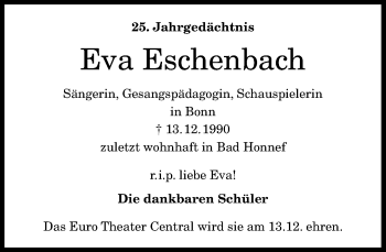 Anzeige von Eva Eschenbach von General-Anzeiger Bonn