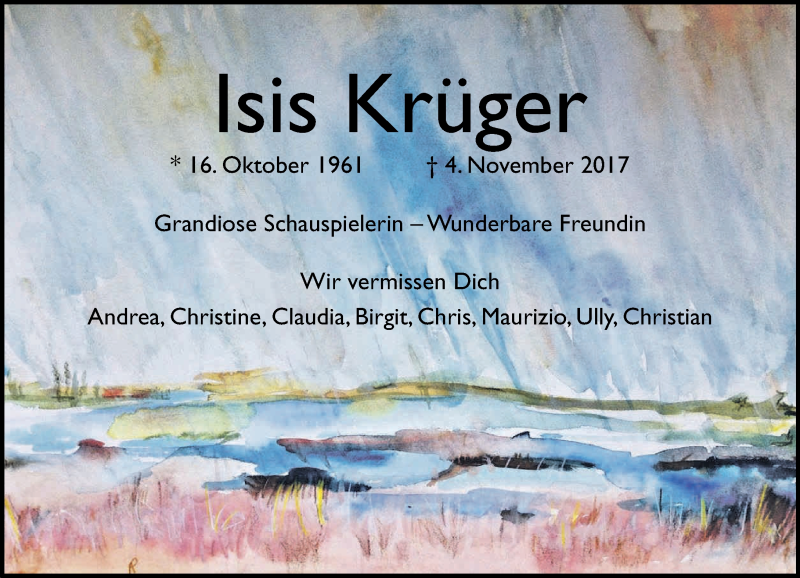  Traueranzeige für Isis Krüger vom 11.11.2017 aus General-Anzeiger Bonn