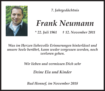 Anzeige von Frank Neumann von General-Anzeiger Bonn