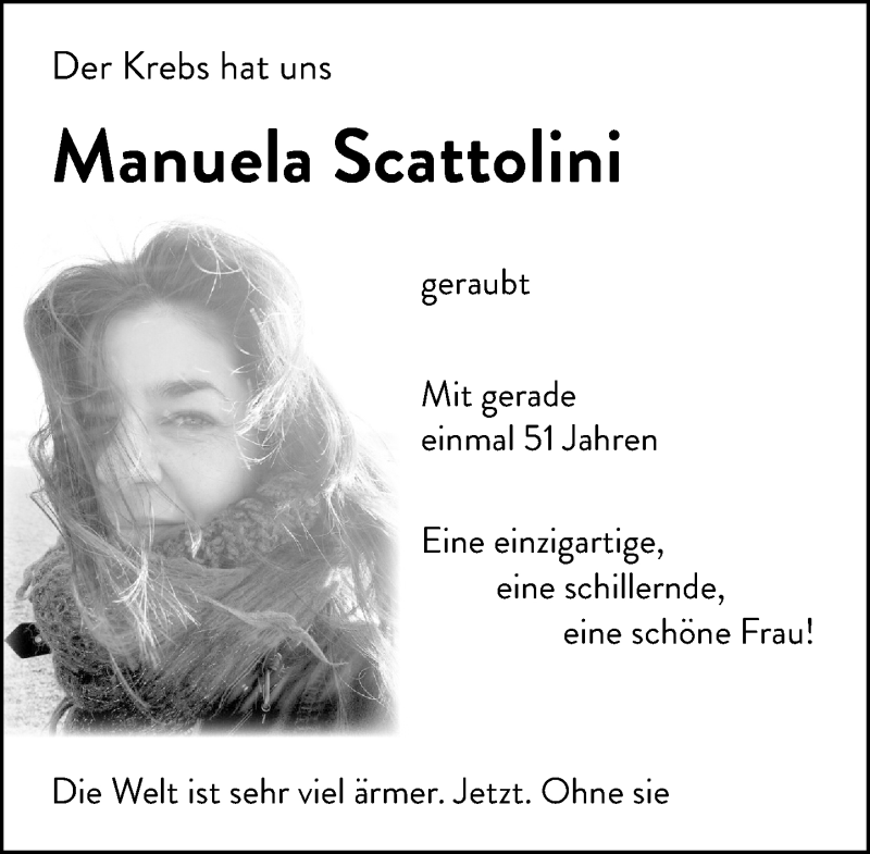  Traueranzeige für Manuela Scattolini vom 22.12.2018 aus General-Anzeiger Bonn