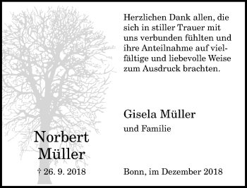 Anzeige von Norbert Müller von General-Anzeiger Bonn