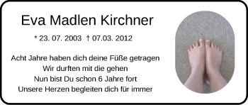 Anzeige von Eva Madlen Kirchner von General-Anzeiger Bonn