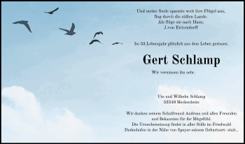 Anzeige von Gert Schlamp von General-Anzeiger Bonn