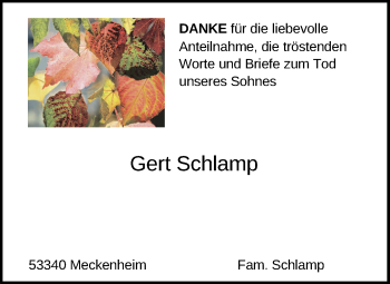 Anzeige von Gert Schlamp von General-Anzeiger Bonn