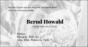 Anzeige von Bernd Howald von General-Anzeiger Bonn