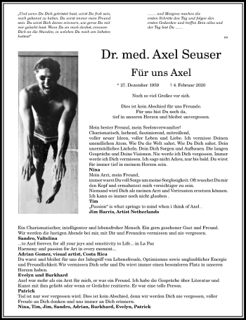 Anzeige von Axel Seuser von General-Anzeiger Bonn