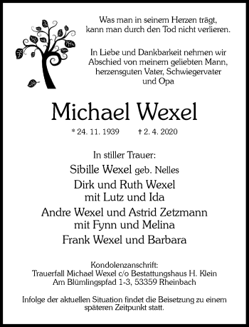 Anzeige von Michael Wexel von General-Anzeiger Bonn