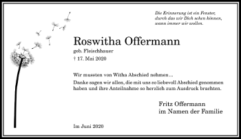 Anzeige von Roswitha Offermann von General-Anzeiger Bonn