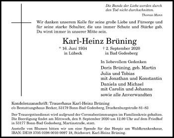 Anzeige von Karl-Heinz Brüning von General-Anzeiger Bonn