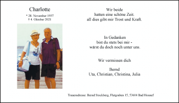 Anzeige von Charlotte  von General-Anzeiger Bonn
