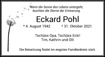 Anzeige von Eckard Pohl von General-Anzeiger Bonn