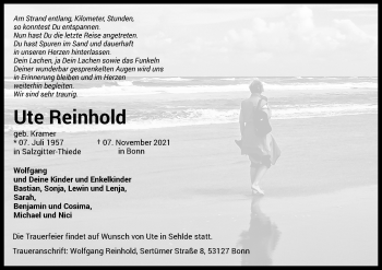 Anzeige von Ute Reinhold von General-Anzeiger Bonn