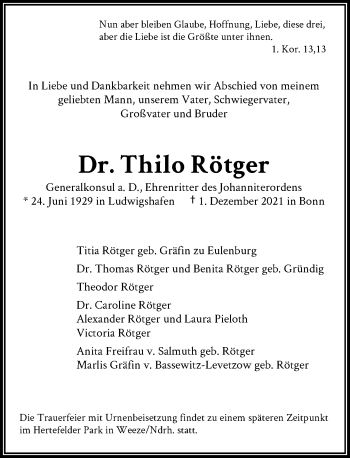 Anzeige von Thilo Rötger von General-Anzeiger Bonn