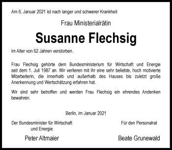 Anzeige von Susanne Flechsig von General-Anzeiger Bonn