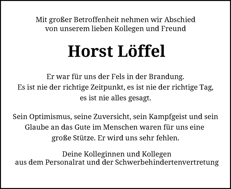  Traueranzeige für Horst Löffel vom 06.03.2021 aus General-Anzeiger Bonn