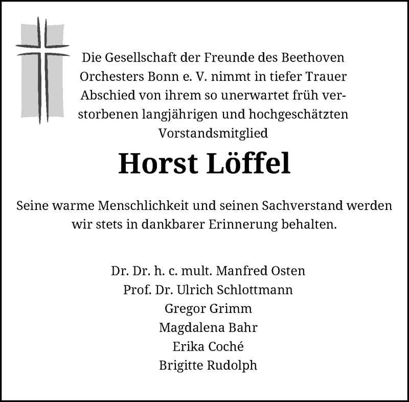 Traueranzeige für Horst Löffel vom 06.03.2021 aus General-Anzeiger Bonn