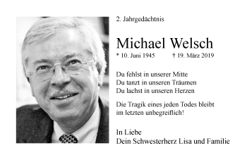 Anzeige von Michael Welsch von General-Anzeiger Bonn