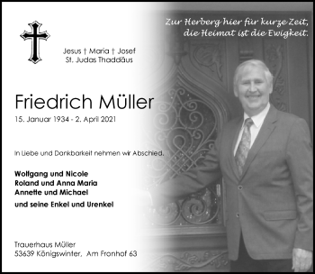 Anzeige von Friedrich Müller von General-Anzeiger Bonn