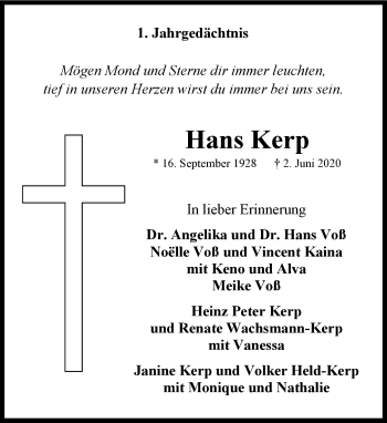 Anzeige von Hans Kerp von General-Anzeiger Bonn