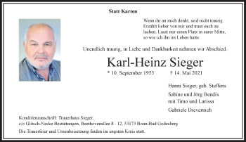 Anzeige von Karl-Heinz Sieger von General-Anzeiger Bonn