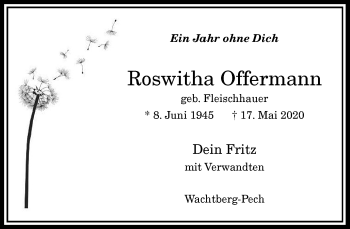 Anzeige von Roswitha Offermann von General-Anzeiger Bonn