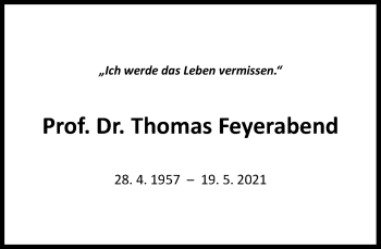 Anzeige von Thomas Feyerabend von General-Anzeiger Bonn