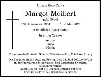 Anzeige von Margot Meibert von General-Anzeiger Bonn