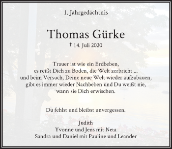 Anzeige von Thomas Gürke von General-Anzeiger Bonn