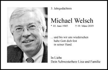 Anzeige von Michael Welsch von General-Anzeiger Bonn