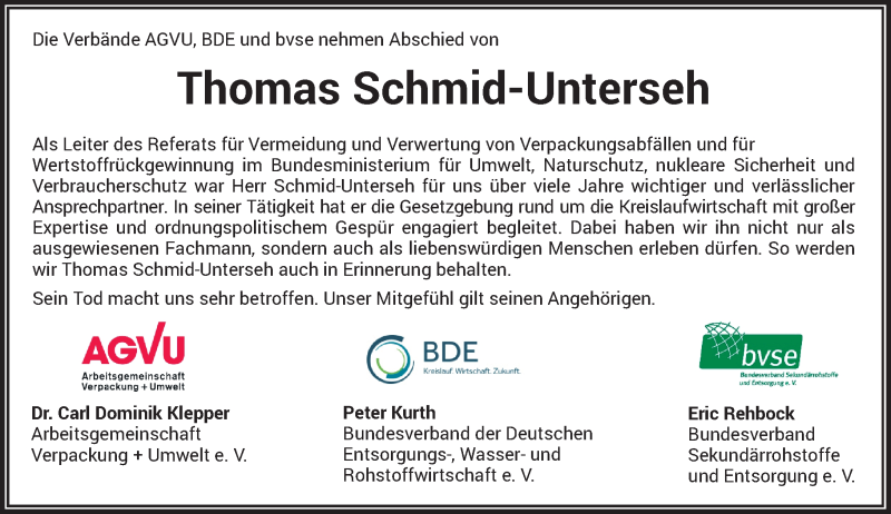  Traueranzeige für Thomas Schmid-Unterseh vom 09.04.2022 aus General-Anzeiger Bonn