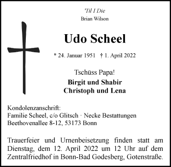 Anzeige von Udo Scheel von General-Anzeiger Bonn