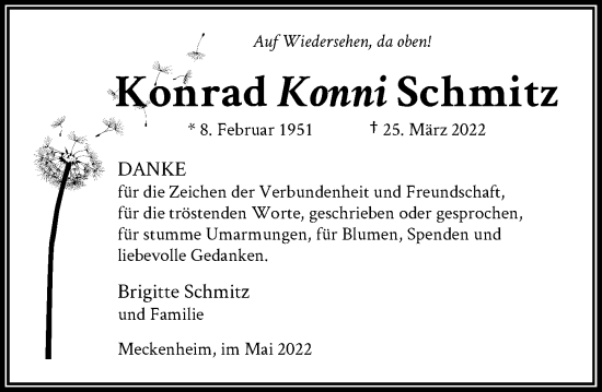 Anzeige von Konrad Schmitz von General-Anzeiger Bonn