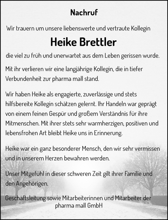 Anzeige von Heike Brettler von General-Anzeiger Bonn