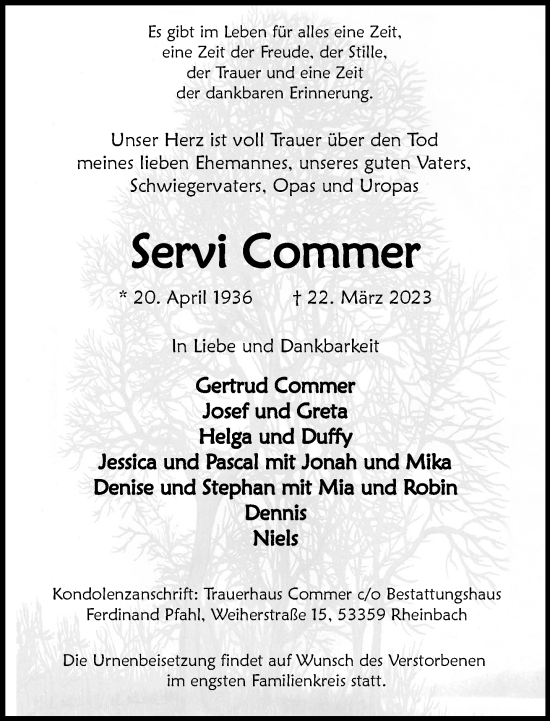 Anzeige von Servi Commer von General-Anzeiger Bonn