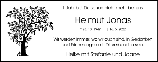 Anzeige von Helmut Jonas von General-Anzeiger Bonn