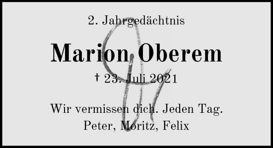Anzeige von Marion Oberem von General-Anzeiger Bonn