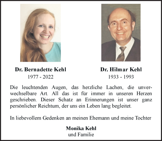 Anzeige von Bernadette Kehl von General-Anzeiger Bonn