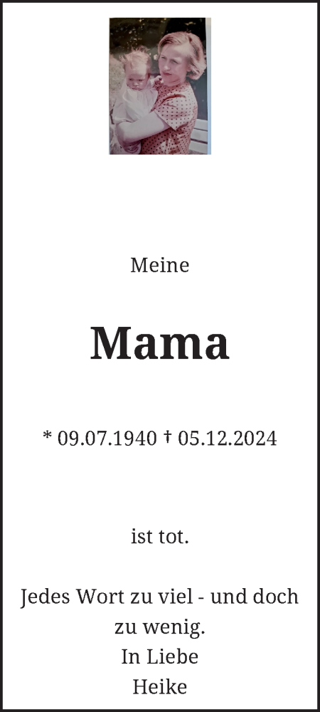 Anzeige von Mama  von General-Anzeiger Bonn