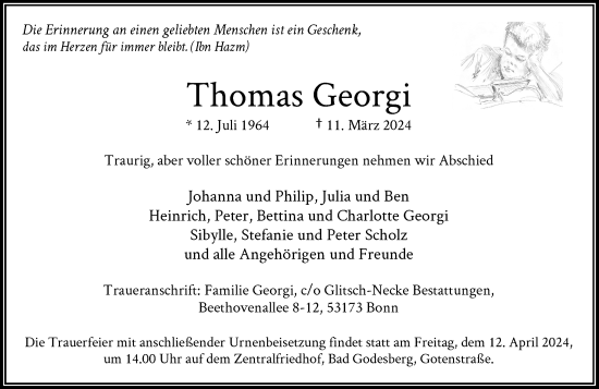 Anzeige von Thomas Georgi von General-Anzeiger Bonn