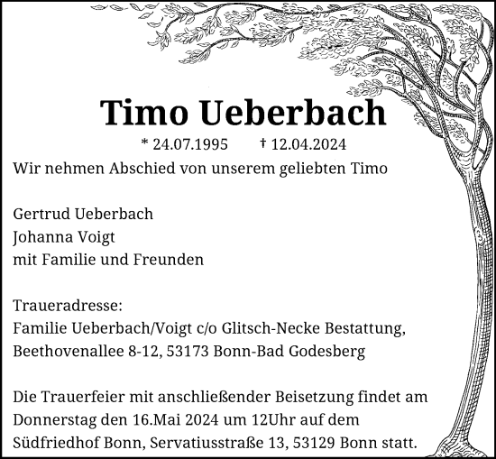 Anzeige von Timo Ueberbach von General-Anzeiger Bonn