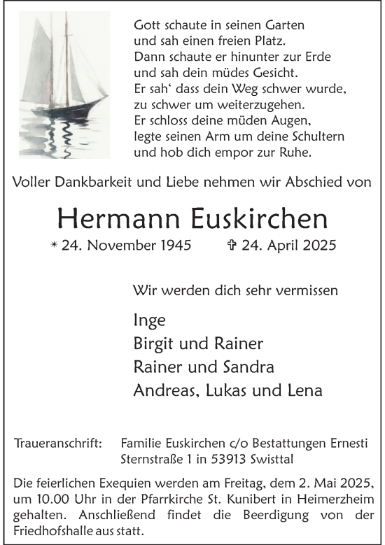 Anzeige von Hermann Euskirchen von General-Anzeiger Bonn