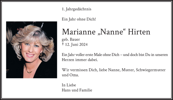 Anzeige von Marianne  Hirten von General-Anzeiger Bonn